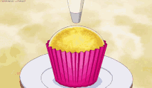 pink frosting cupcake animated yummy food