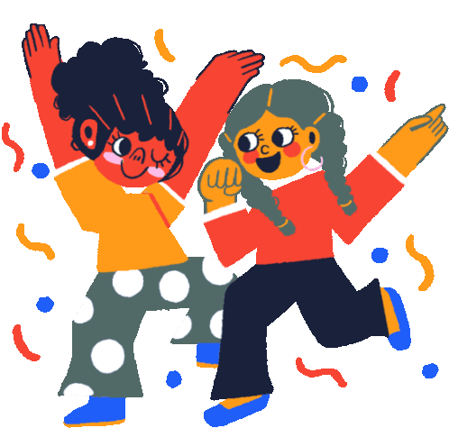 Two Women Dance And Sing Together Sticker