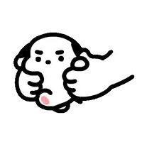 a black and white cartoon drawing of a person holding a balloon .