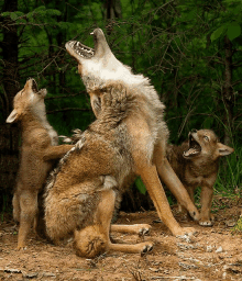 Wolf Mom And Baby GIF - Wolf Mom And Baby GIFs