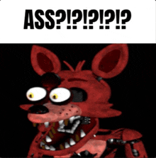 a poster with a red fox and the words ass ? ! ? ! ? ! ? !