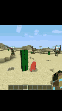 a screenshot of a video game with a green cactus
