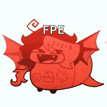 a cartoon character with the word fpe on the bottom