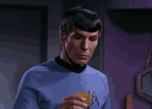 Spock Raise A Glass GIF - Spock Raise A Glass Drink Up GIFs