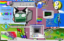 a collage of computer screens with one that says internet party