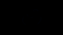 a dark background with a blue lightning bolt in the shape of a face
