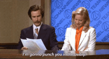Lady Time. GIF - Anchorman Will Ferrell Ovary Punch GIFs