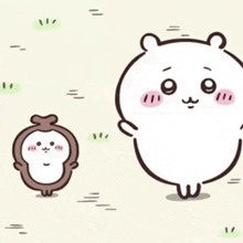 a cartoon of a bear and a monkey standing next to each other