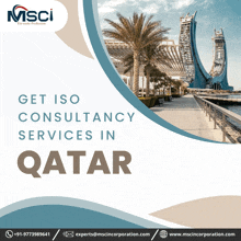 an advertisement for misci consultants in qatar