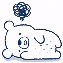 white bear tired thinking confused