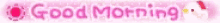 a blurred image of the word good morning on a pink background