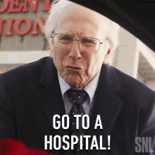 Go To A Hospital Larry David GIF - Go To A Hospital Larry David Bernie Sanders GIFs