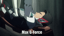 a picture of a man with the words max g-force written on it