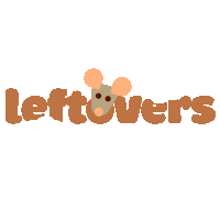 a logo for leftovers with a mouse in the center