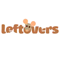 a logo for leftovers with a mouse in the center