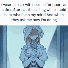 Signora La Signora GIF - Signora La Signora I Wear A Mask With A Smile For Hours At A Time GIFs