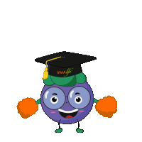 a cartoon character wearing a graduation cap that says vma life