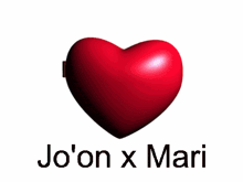 a heart shaped mirror with the words jo 'on x mari