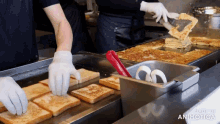 a tray of food with the words made in animatica on it