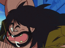 a cartoon character with a beard is making a funny face