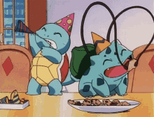 squirtle celebrate pokemon birthday bulbasaur