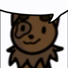 a cartoon drawing of a dog with a hat on .