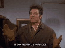 Festivus- Festivus Miracle GIF - Seinfeld Kramer Michael Richards GIFs