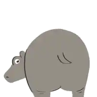 a cartoon illustration of a hippopotamus with brown spots on its back