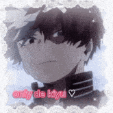 a picture of a boy with a bandage on his face and the words only de kyu