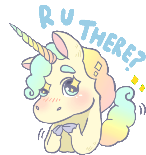 Coy Unicorn Asks R U There In English Sticker - Sarcastic Soda Cake Ru There Sparkling Stickers