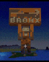 a sign that says bronx on it in a minecraft world