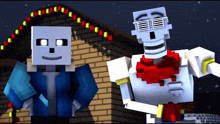 a cartoon of sans and papyrus from minecraft