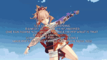 a pixel art of a girl holding a gun with the words " sis1 am not removing ranboo "