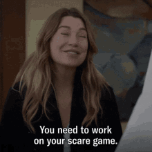 Greys Anatomy Meredith Grey GIF - Greys Anatomy Meredith Grey You Need To Work On Your Scare Game GIFs