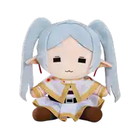 a stuffed toy of a girl with pigtails and a smirk on her face