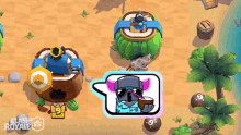 wink clash royale summer outfit pekka drinking from a coconut coconut drink