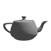 a 3d model of a teapot with a lid on a white background