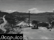 acapulco beach black car vintage