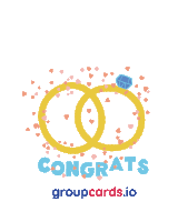 congrats groupcards.io logo with two rings and hearts