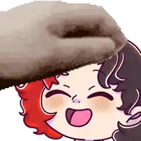 a cartoon drawing of a person with red hair and black hair
