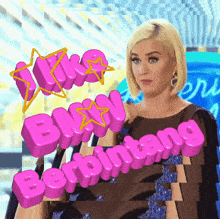 a picture of katy perry with the words " like busy berbintang "