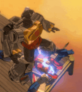 a cartoon drawing of a robot with the letter t on it