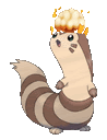 a cartoon of a raccoon with a crown of popcorn on its head .