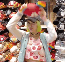 Mickey Mouse Hat Rainbow GIF - Mickey Mouse Hat Rainbow Colorful GIFs