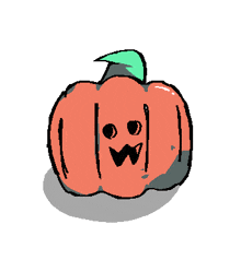 a pixel art drawing of a pumpkin with a face drawn on it