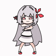 a cartoon drawing of a girl with long hair