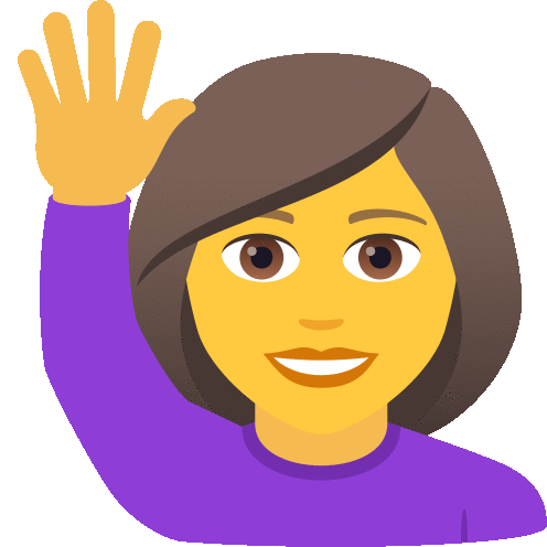 Woman Hand Raising People Sticker - Woman Hand Raising People Joypixels Stickers
