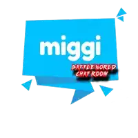 a blue sign with the word miggi on it