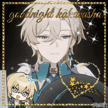a picture of a boy with the words goodnight kakavasha written above him