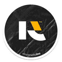 rinconello inc sticker circle black yellow